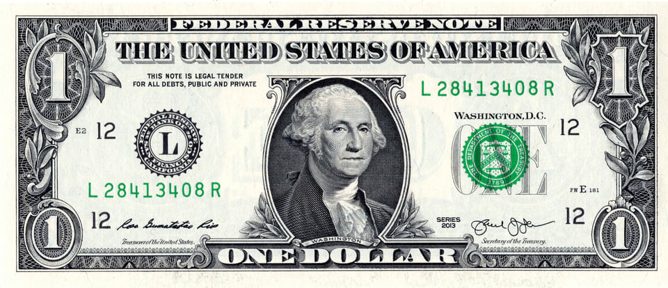 1 note (one dollar)