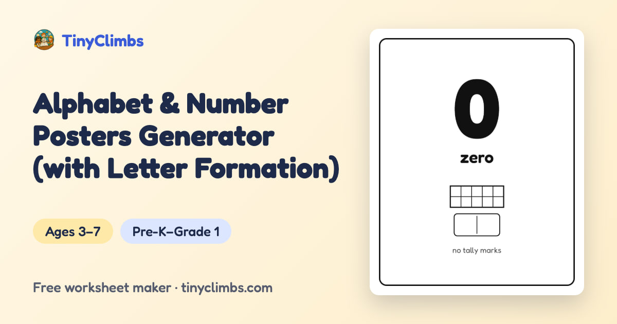 Free Alphabet & Number Posters Generator — with Letter Formation ...
