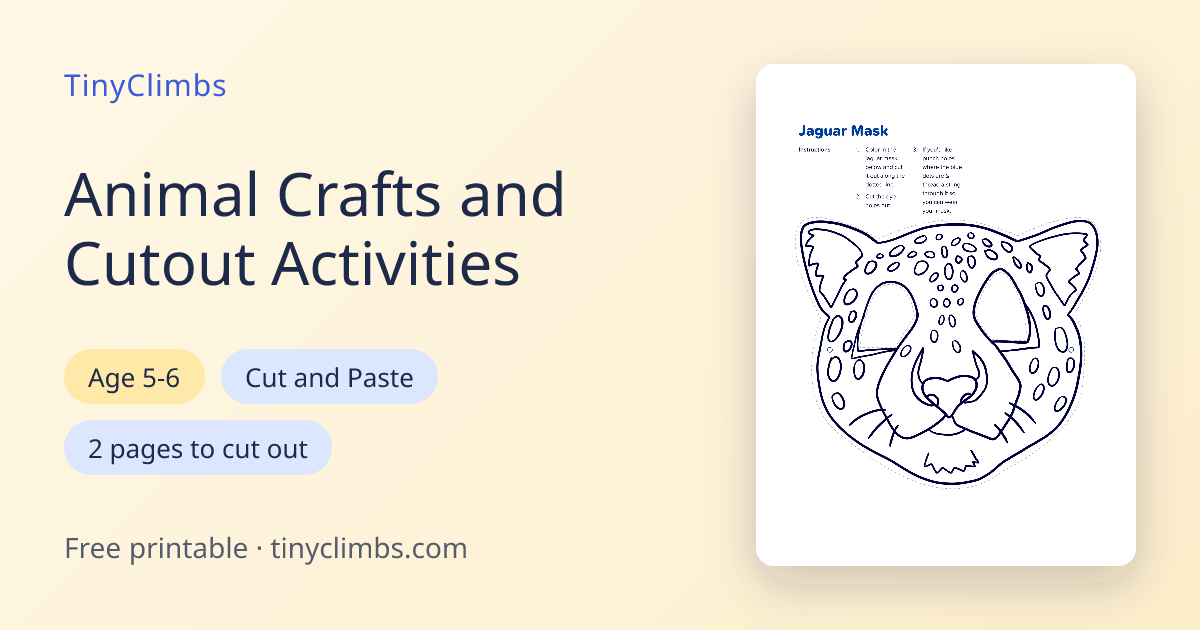 Animal Crafts and Cutout Activities — Free Printable | TinyClimbs