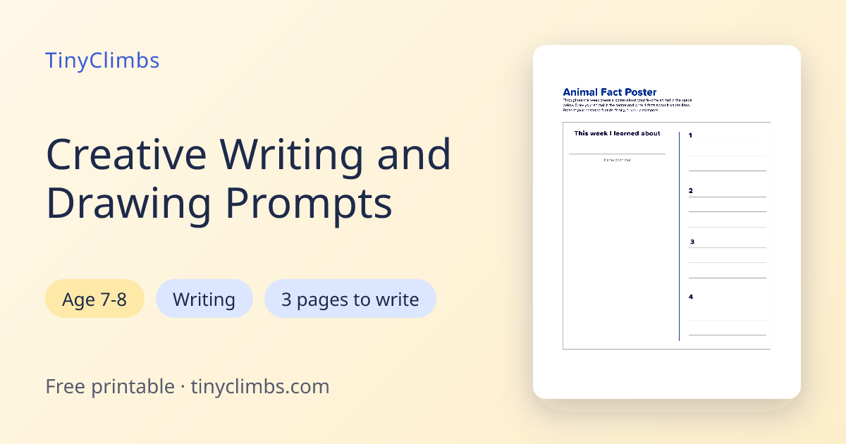 Creative Writing and Drawing Prompts — Free Printable | TinyClimbs