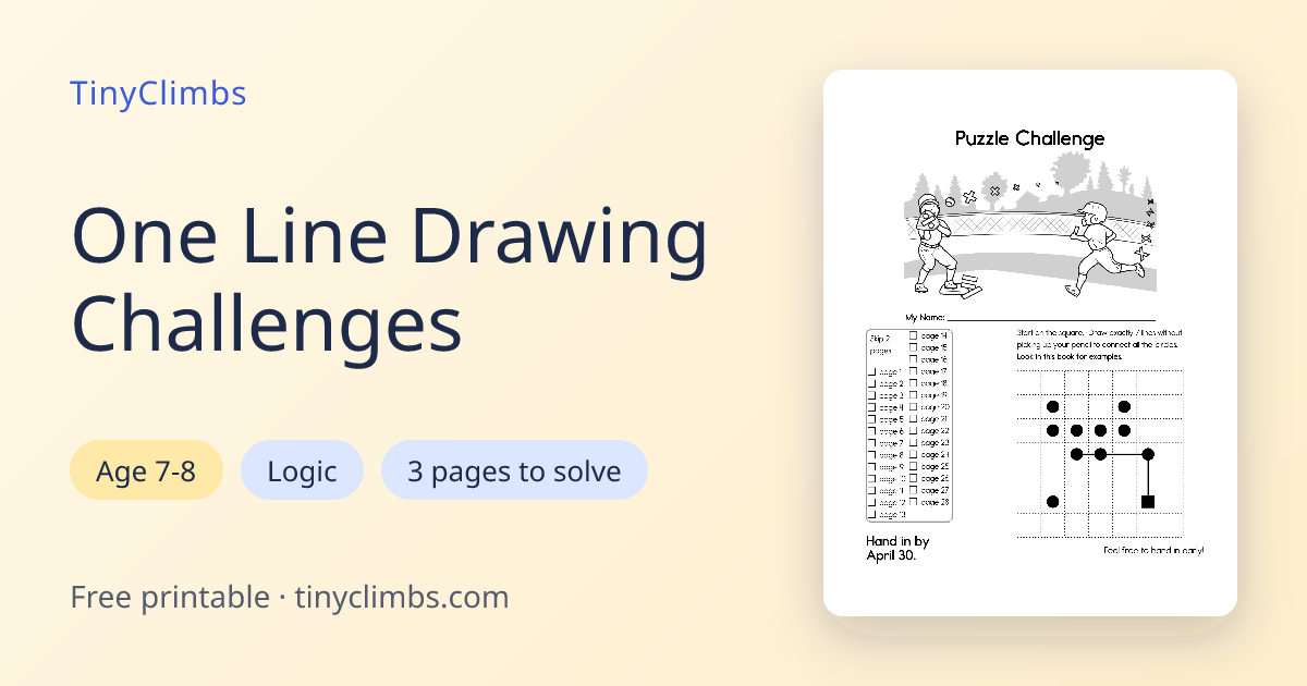 One Line Drawing Puzzles — Free Printable | TinyClimbs